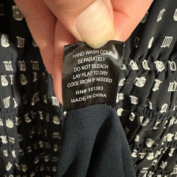 Anthro Current Air Short Sleeve Button Down Semi-Sheer Polka Dot MIDI Dress Sz L - Picture 14 of 14